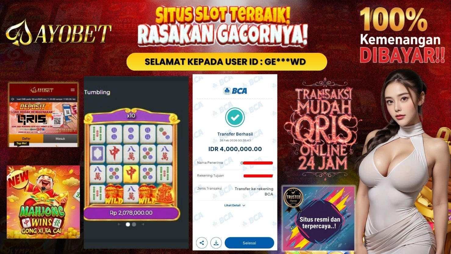 AYOBET JACKPOT SLOT MAHJONG WINS - GONG XI FA CAI